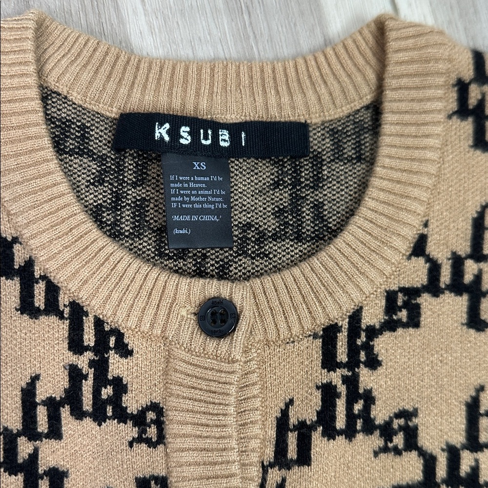 Ksubi logo printed cardigan sweater size XS - Picture 3 of 6